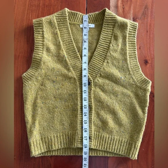 Madewell Mustard Yellow Sweater Knit Button Front Vest - Picture 7 of 8